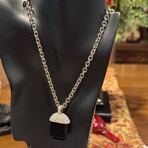 ISSAC MIZRAHI INTERCHANGED  Elegant Black and Silver Pendant Necklace
